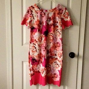 Lovely dress with scallop sleeves.